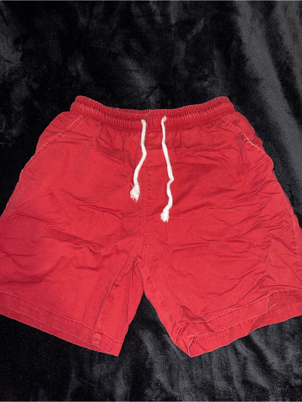 Red Drawstring Casual Shorts